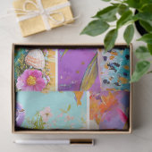 Levendige Vintage Bloemenkrab Decoupage Tissuepapier (Geschenk)