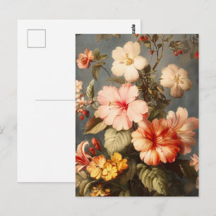 Levendige Vintage Bloemstuk Briefkaart