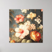 Levendige Vintage Bloemstuk Canvas Afdruk (Voorkant)