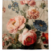 Levendige Vintage Bloemstuk Douchegordijn (Voorkant)