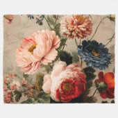 Levendige Vintage Bloemstuk Fleece Deken (Voorkant (Horizontaal))