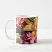 Levendige Vintage Bloemstuk Koffiemok (Links)