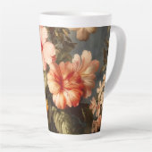 Levendige Vintage Bloemstuk Latte Mok (Rechterhoek)