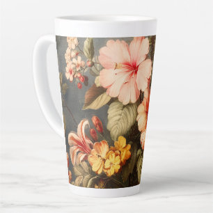 Levendige Vintage Bloemstuk Latte Mok
