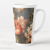 Levendige Vintage Bloemstuk Latte Mok (Rechts)
