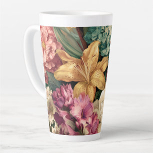 Levendige Vintage Bloemstuk Latte Mok