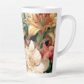 Levendige Vintage Bloemstuk Latte Mok (Rechts)