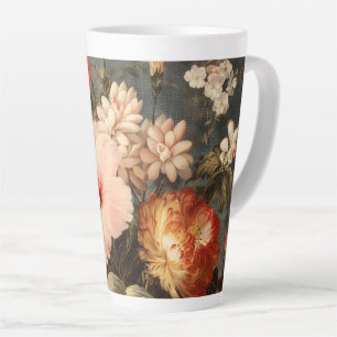 Levendige Vintage Bloemstuk Latte Mok