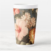 Levendige Vintage Bloemstuk Latte Mok (Voorkant)