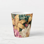 Levendige Vintage Bloemstuk Latte Mok (Voorkant)