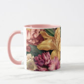Levendige Vintage Bloemstuk Mok (Links)