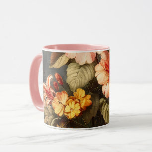 Levendige Vintage Bloemstuk Mok