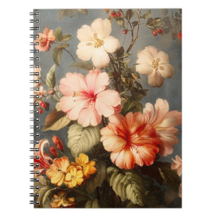 Levendige Vintage Bloemstuk Notitieboek