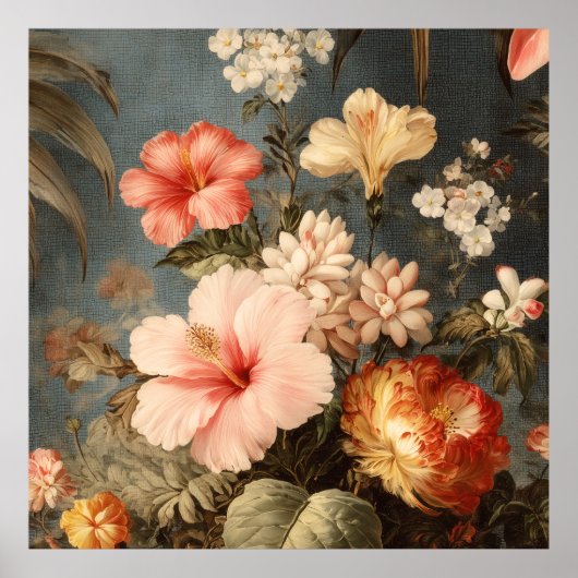 Levendige Vintage Bloemstuk Poster (Voorkant)