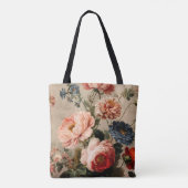 Levendige Vintage Bloemstuk Tote Bag (Achterkant)