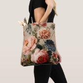 Levendige Vintage Bloemstuk Tote Bag (Dichtbij)