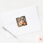 Levendige Vintage Bloemstuk Vierkante Sticker (Envelop)