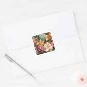 Levendige Vintage Bloemstuk Vierkante Sticker (Envelop)
