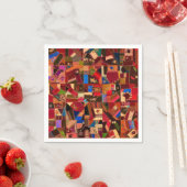 Levendige vintage crazy quilt servet (Insitu)