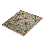 Levendige Vintage Vogel- en Bloementuin Tegeltje (Zijkant)