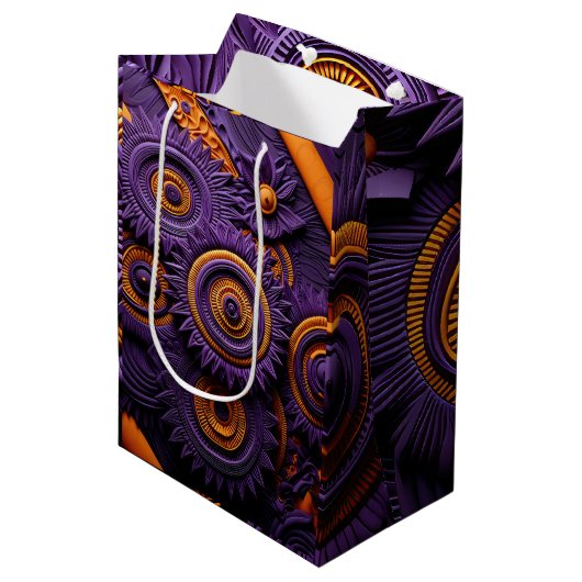 Levendige Violet African Luxe Medium Cadeauzakje (Voorkant Gekanteld)