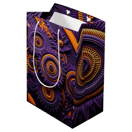 Levendige Violet African Luxe Medium Cadeauzakje (Achterkant Gekanteld)