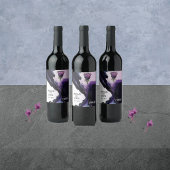 Levendige Violet Bruiloft Wijn Etiketten