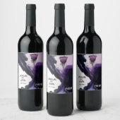 Levendige Violet Bruiloft Wijn Etiketten (Flessen)