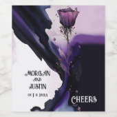 Levendige Violet Bruiloft Wijn Etiketten (Enkel label)