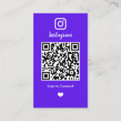 Levendige Violet Makelaar Instagram QR Code Visitekaartje (Achterkant)