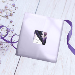 Levendige Violet Roos Trouwstickers Vierkante Sticker