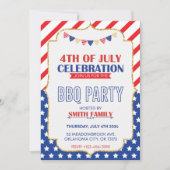 Levendige vlag Design Independence Day Party Kaart (Voorkant)