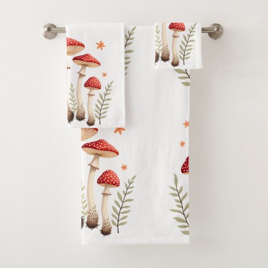 Levendige vliegenzwam & botanische elementen bad handdoek (Insitu)