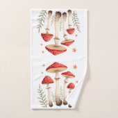 Levendige vliegenzwam & botanische elementen bad handdoek (Handdoek)