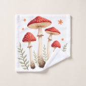 Levendige vliegenzwam & botanische elementen bad handdoek (Wasdoekje)