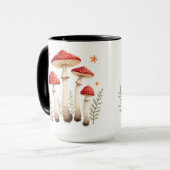 Levendige vliegenzwam & botanische elementen mok (Voorkant links)