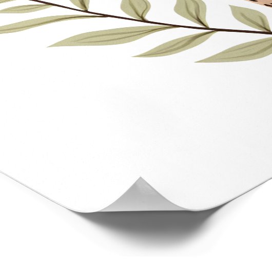 Levendige vliegenzwam & botanische elementen poster (Hoek)