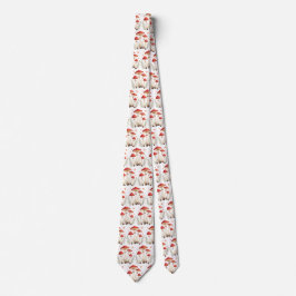 Levendige vliegenzwam & botanische elementen stropdas