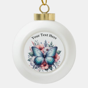 Levendige Vlinder Bloemenboeket Kunst-96283 Keramische Bal Ornament