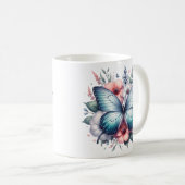 Levendige Vlinder Bloemenboeket Kunst-96283 Koffiemok (Voorkant rechts)