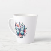 Levendige Vlinder Bloemenboeket Kunst-96283 Latte Mok (Linkerhoek)