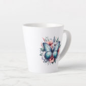Levendige Vlinder Bloemenboeket Kunst-96283 Latte Mok (Rechterhoek)