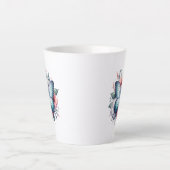 Levendige Vlinder Bloemenboeket Kunst-96283 Latte Mok (Voorkant)