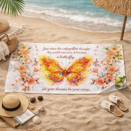 Levendige Vlinder Inspirerende Strand Handdoek