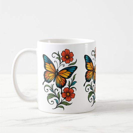 Levendige Vlinder Koffiemok (Links)
