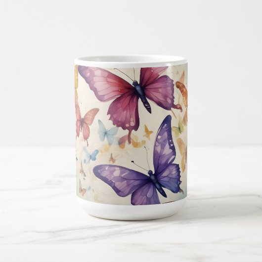 Levendige vlinder Mok: Voeg een vleugje Natuur toe Magische Mok (Midden)