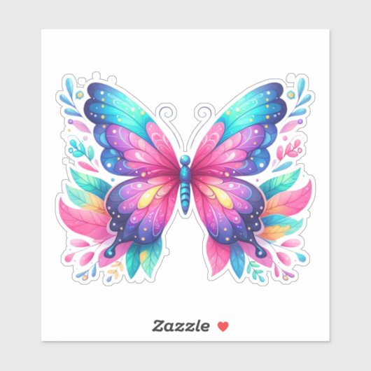 levendige vlinder sticker (Vel)