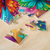 Levendige Vlinderdroomlandschap – Tropische Boho Legpuzzel (Zijkant)
