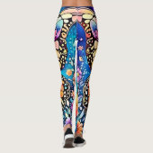 Levendige vlinderkunst leggings (Achterkant)