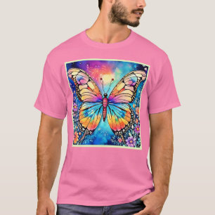 Levendige vlinderkunst t-shirt